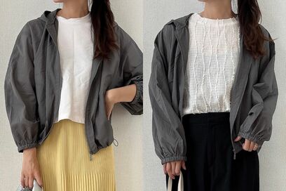 アラフォー「GUのシアーパーカ」着まわしコーデ5つ。上品な透け感で初夏コーデに大活躍
