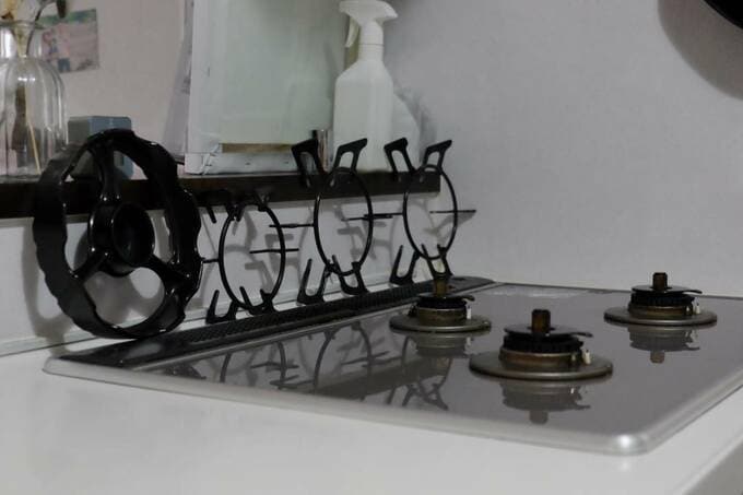 五徳を外した様子